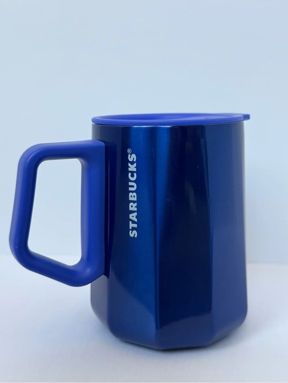 Starbucks Metallic Royal Blue Travel Mug with Matching Blue Lid